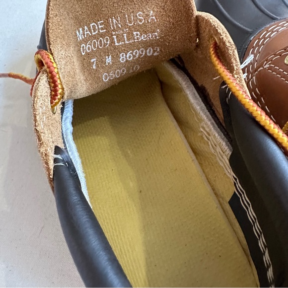 Vintage LL Bean Low Bean Boots Leather Rubber 3 Eye Insulated Size 7 - Picture 7 of 8